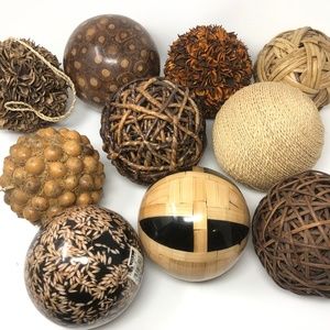 Lot of 10 (Ten) Decorative Spheres for Shelf/Table